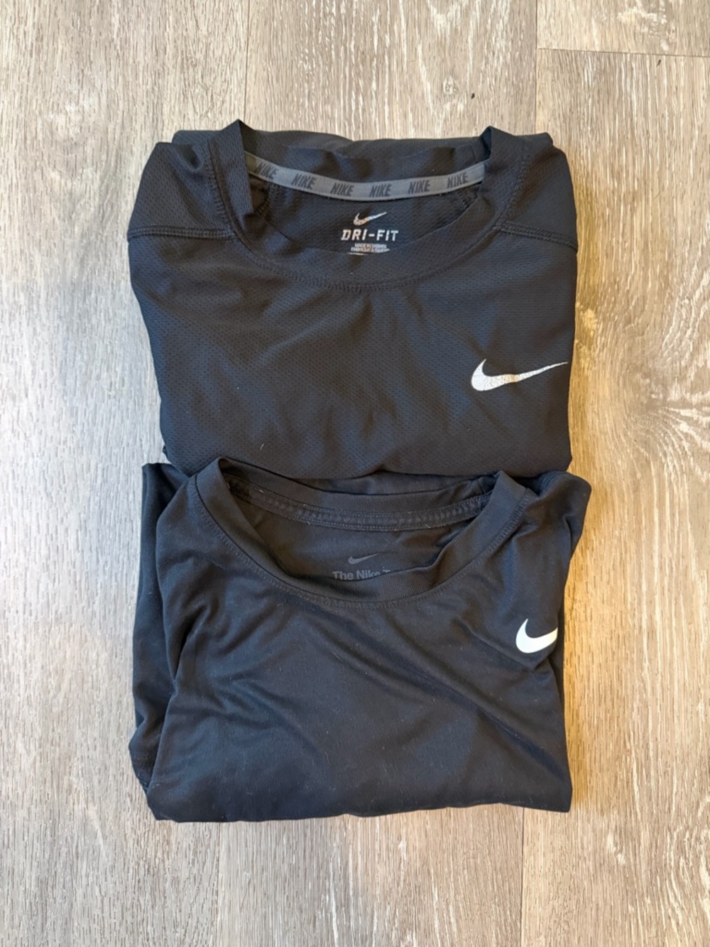 Kids Nike Black Dri-FIT Short Sleeve Top and Nike Black Dri-Fit Long Sleeve Top